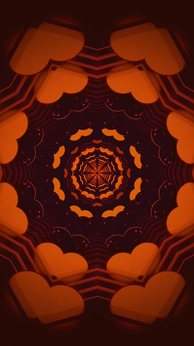 تونل نئون نارنجی صدفی گردباد VJ Loop 9:16 Reels 60fps محافظ صفحه