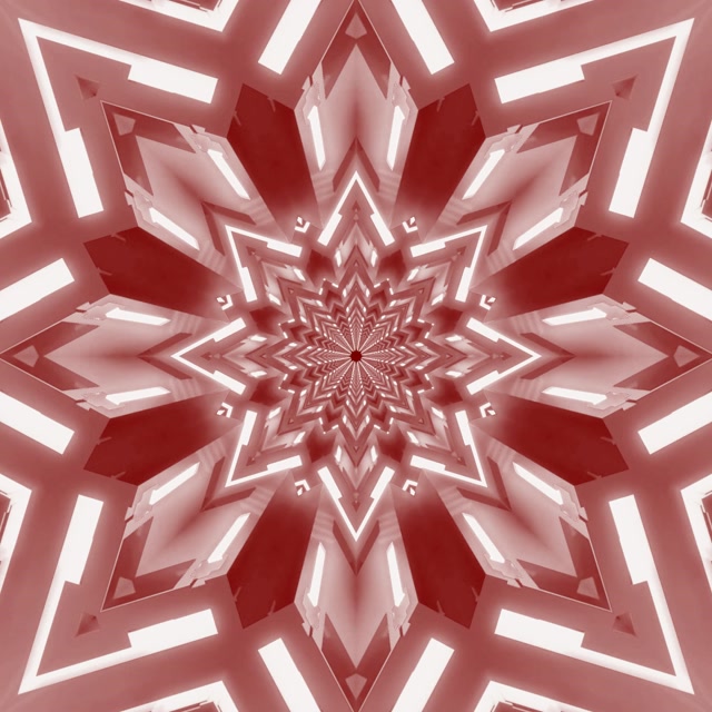 تونل نئون Red Kaleidoscope Star VJ Loop 1:1 Square 60fps Screensaver