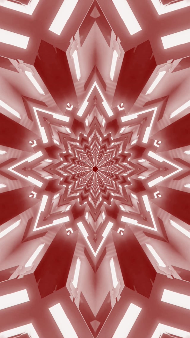 تونل نئون ستاره قرمز کالیدوسکوپ Vj Loop 9:16 Reels 60fps محافظ صفحه