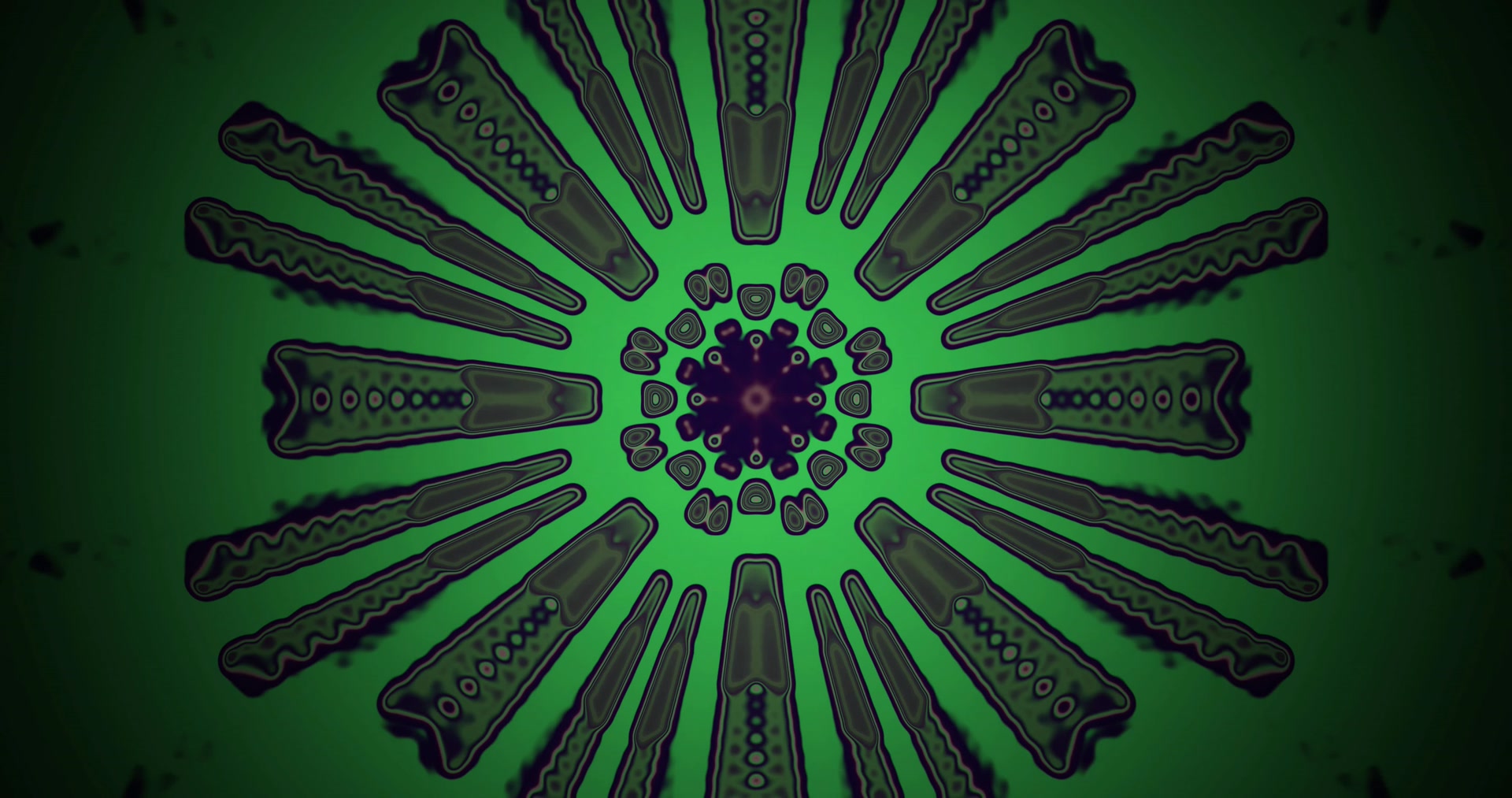 Vihreä Neon Tunnel Mandala Näytönsäästäjä 4K UHD 60fps VJ Loop