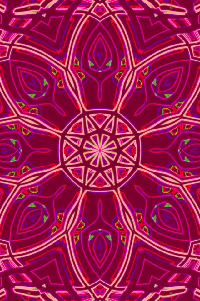 Neon Tunnel Kaleidoscope Mandala 2:3 Photo Portrait 60fps Screensaver Vj Loop