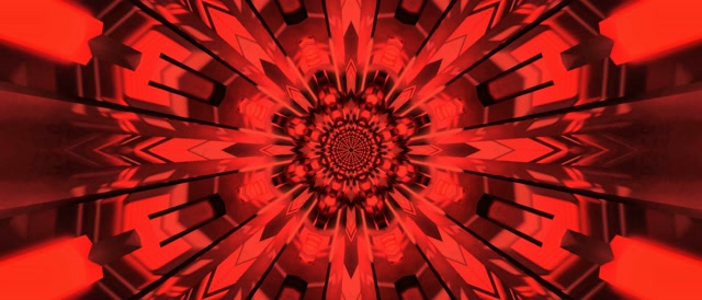 Red Fractal Kaleidoscope Neon Tunnel Vj Loop 21:9 Ultrawide 60fps Screensaver