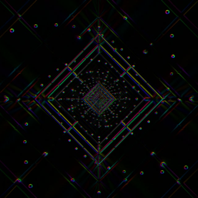 Neon Tunnel Infinite Square Vortex | 1:1 Square 60fps Screensaver VJ Loop