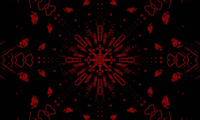 Punainen Fraktaali Kaleidoskooppi Neontunneli VJLoops 5:3 Leveä 60fps Näytönsäästäjä