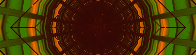 Neon Tunneli Vihreä Oranssi Kaleidoskooppi 32:9 Super Ultrawide 60fps Näytönsäästäjä VJLoops