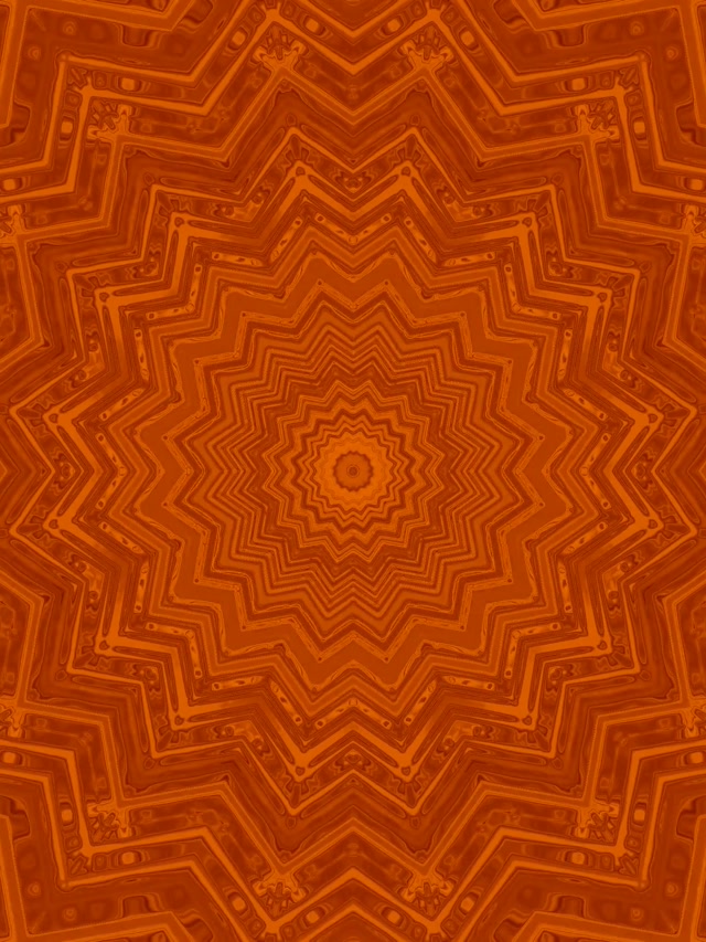 Neon Tunnel Oranssi Tähti Kaleidoskooppi VJ Loop 3:4 iPad Pysty 60fps Näytönsäästäjä