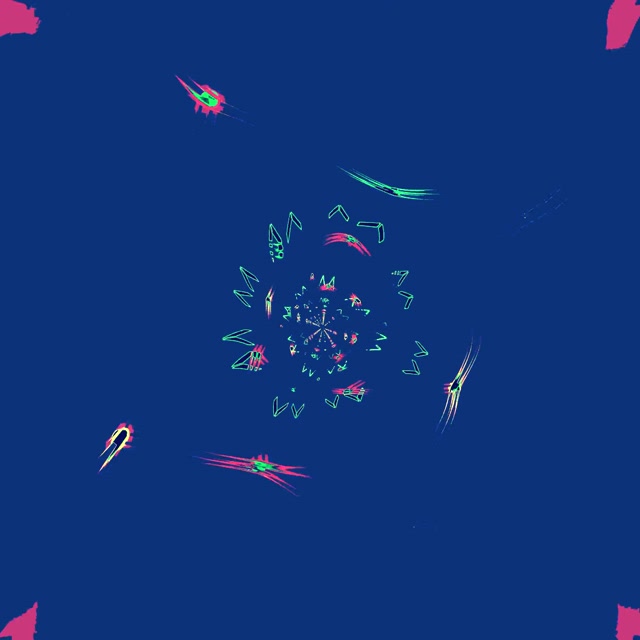 Neon Tunneli Spiraali Pinkki Vihreä 1:1 Neliö 60fps Näytönsäästäjä VJ Loop