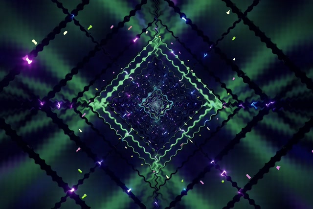 Neontunneli VJ Loop Timantti Pyörre Vihreä 3:2 Surface 60fps Näytönsäästäjä