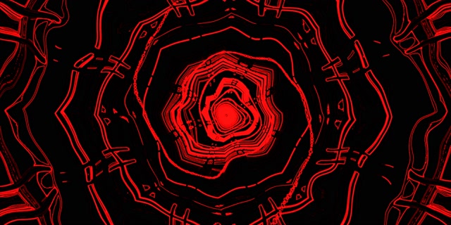 Red Neon Tunnel Vj Loop 2:1 Univisium 60fps Screensaver Circuit Vortex