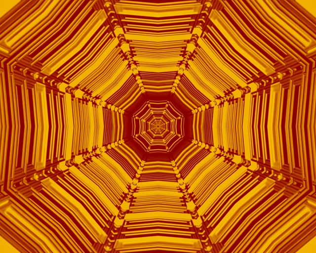 Neon Tunnel Amber Octagon Vortex 5:4 industrial 60fps Screensaver Vj Loop