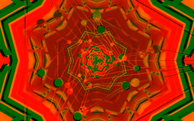 Kaleidoscopic Red Green Neon Tunnel 16:10 MacBook 60fps VJ Loop Screensaver