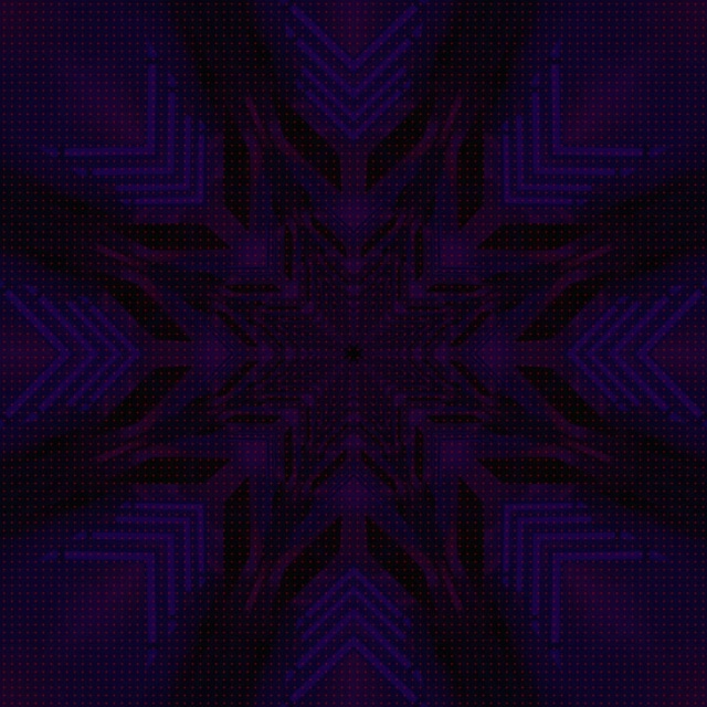 VJ loop Neon Tunneli Violetti Tähti Kaleidoskooppi 1:1 Neliö 60fps Näytönsäästäjä