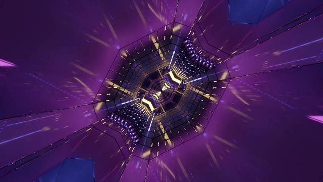 Violetti Geometrinen Tunneli VJLoops - Abstrakti 3D Liike Tausta
