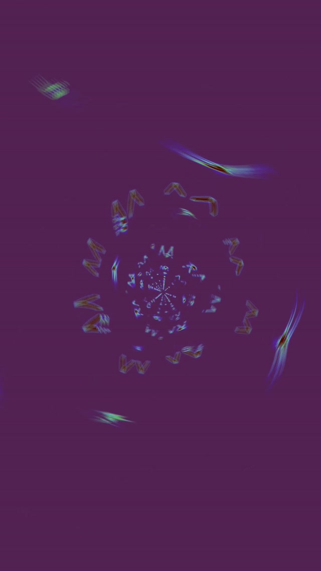 Neonputki Violetti Fraktaali Kaleidoskooppi VJ Silmukka 9:16 Reels 60fps Näytönsäästäjä
