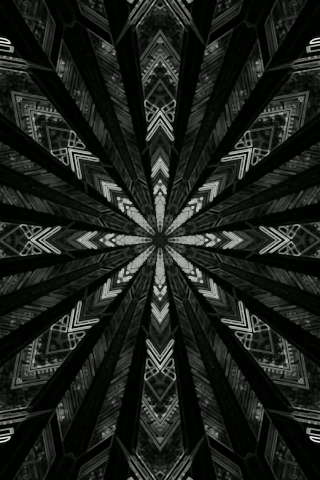 Tumma Neon-tunneli Mandala Näytönsäästäjä 2:3 Photo Portrait 60fps VJ Loop