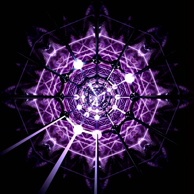 Violetti Neon Tunneli Näytönsäästäjä 1:1 Square 60fps VJLoops PC Kannettava