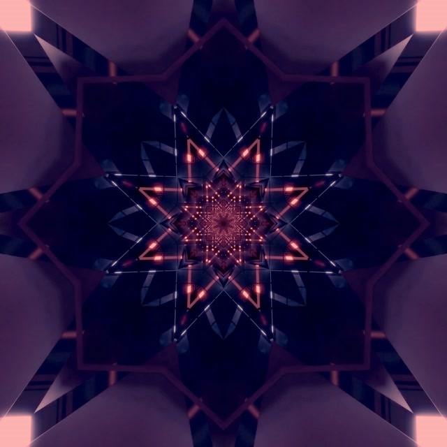 Neon Tunneli Kaleidoskooppi Tähti Räjähdys VJLoops 1:1 Neliö 60fps Näytönsäästäjä