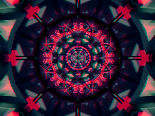 Neontunneli Kaleidoskooppi Tähti 4:3 Classic 60fps Näytönsäästäjä VJLoops