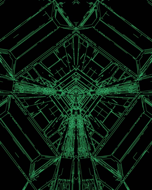 Vihreä Neon Tunneli Näytönsäästäjä 60fps 4:5 Instagram VJLoops PC Kannettava