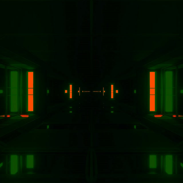 Neon Tunnel Vihreä Oranssi 1:1 Neliö 60fps Näytönsäästäjä VJ Loop