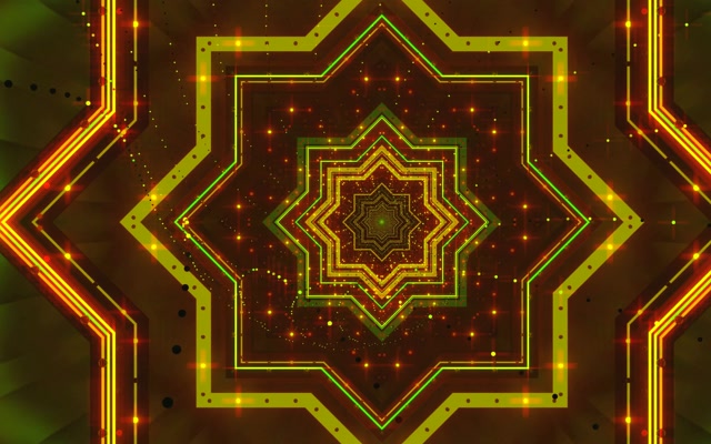 Neon Tunnel Tähti Mandala VJ Loop 60fps 16:10 MacBook Näytönsäästäjä