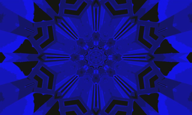 VJ Loop Neon Tunneli Sininen Kaleidoskooppi Tähti 5:3 Leveä 60fps Näytönsäästäjä