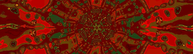 Neon Tunneli Punainen Fraktaali Kaleidoskooppi 32:9 Super Ultraleveä 60fps Näytönsäästäjä VJLoops