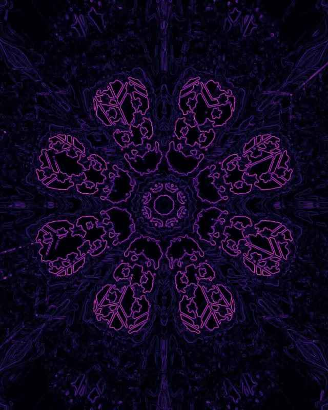 Neon-tunneli Violetti Fraktaali Kaleidoskooppi VJ Loop 4:5 Instagram 60fps Näytönsäästäjä