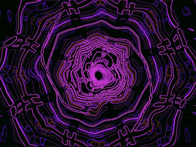 Violetti Sininen Neon Tunnel Näytönsäästäjä 4:3 Klassinen 60fps VJ Loop PC