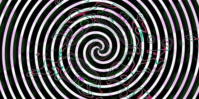 Neon Tunneli Hypnoottinen Spiraali Pyörre VJ Loop 2:1 Univisium 60fps Näytönsäästäjä