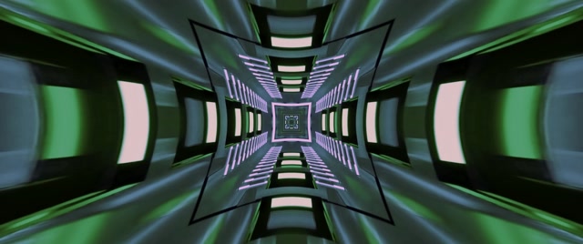 Neon Tunneli Vihreä Risti Kaleidoskooppi VJ Loop 2.39:1 Cinemascope 60fps Näytönsäästäjä