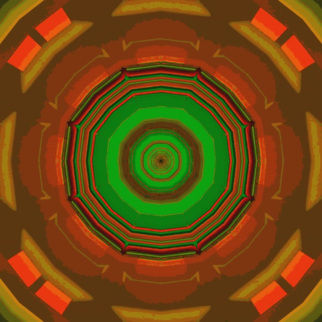 Neonputki Vihreä Kahdeksankulmio Pyörre Näytönsäästäjä 1:1 Neliö 60fps VJ Silmukka