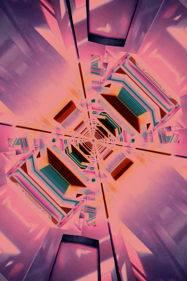 Neon Tunnel Vaaleanpunainen Pyörre VJ Loop 2:3 Valokuva Pysty 60fps Näytönsäästäjä