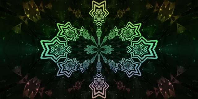 Neon Tunneli Tähti Kaleidoskooppi VJ Loop 2:1 Univisium 60fps Näytönsäästäjä