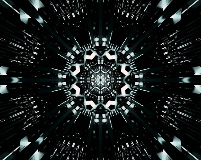 Neontunneli 5:4 Teollinen Kaleidoskooppi Tähti 60fps Näytönsäästäjä VJLoops