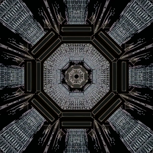 Neon Tunneli Kahdeksankulmio Pyörre Näytönpäällystäjä VJ Loop 1:1 Square 60fps