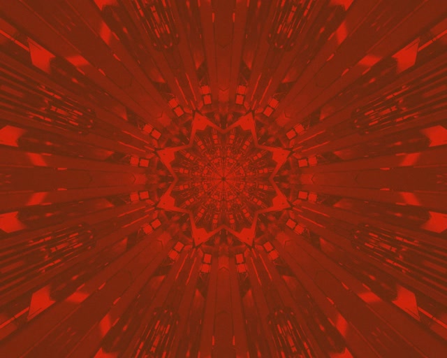 Punainen Fraktaali Tähti Neontunneli VJLoops 5:4 Teollinen 60fps Näytönsäästäjä