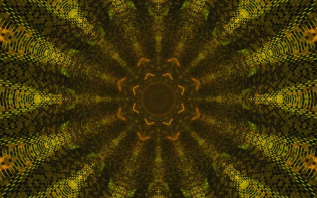 Kultainen Mosaiikki Neon Tunneli Kaleidoskooppi VJLoops 16:10 macbook 60fps Näytönsäästäjä