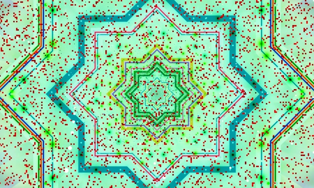 Neon-tunneli Tähti Kaleidoskooppi 5:3 Wide 60fps Näytönsäästäjä VJ Loop