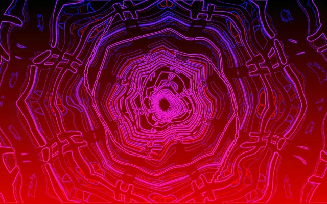 Neon Tunnel Pulsating Hexagon Vortex 16:10 MacBook 60fps Screensaver VJ Loop