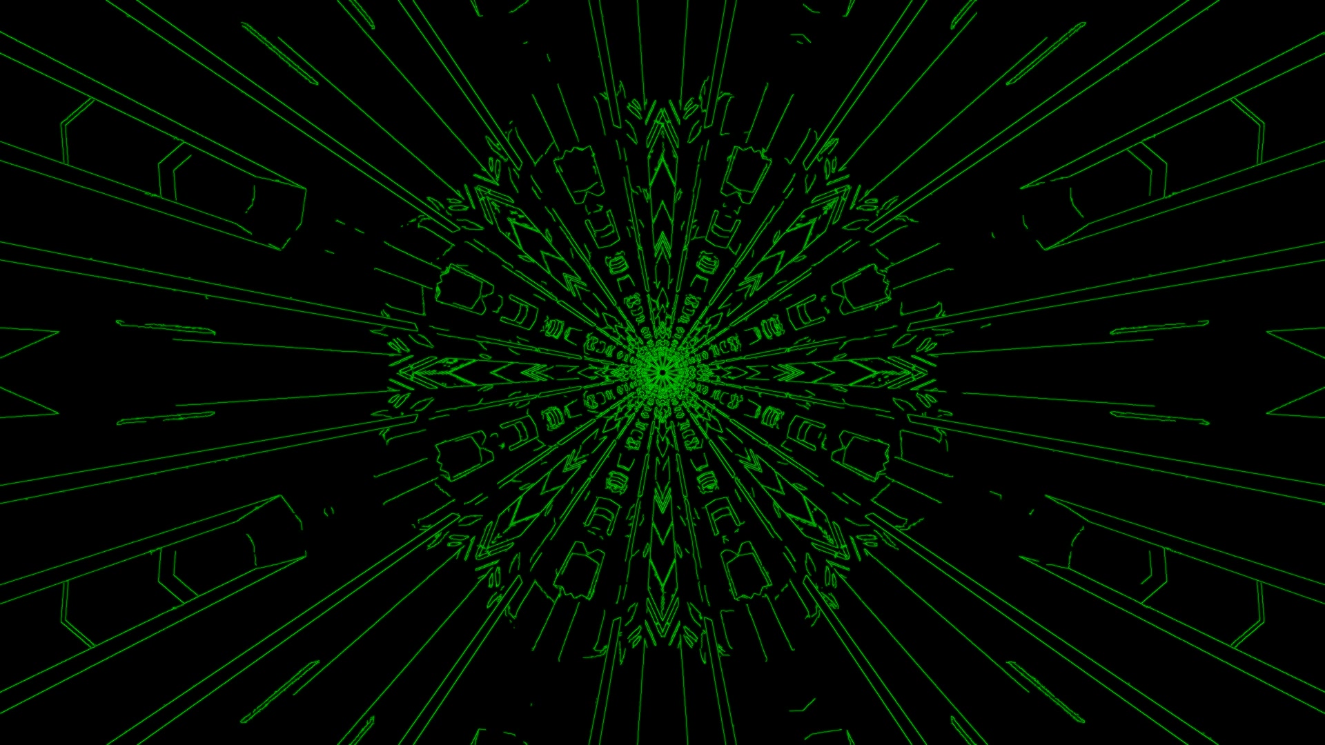 Tunnel Néon Vert Économiseur d'Écran 4K UHD 60fps VJ Loop