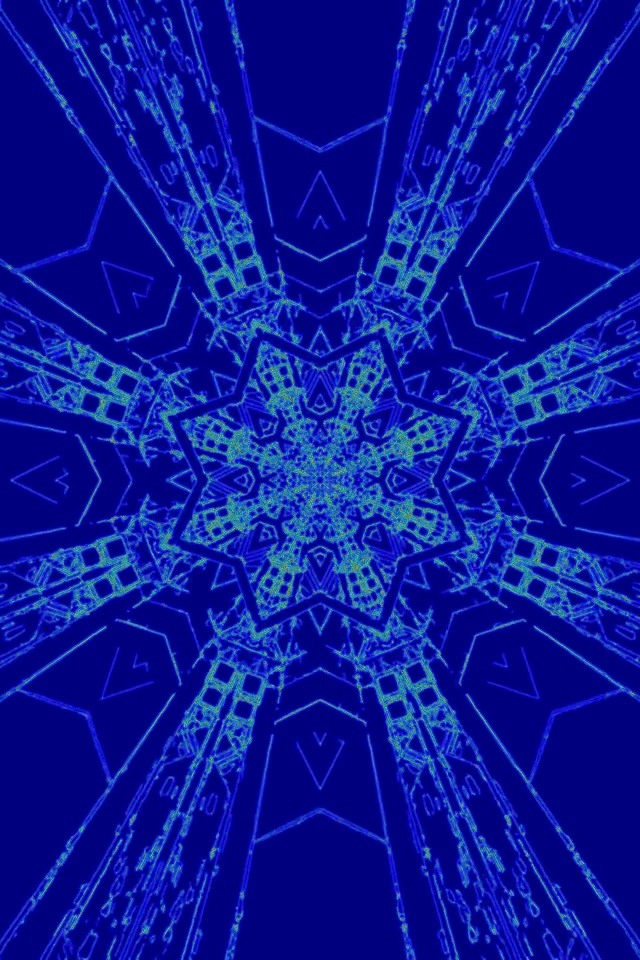 Tunnel Néon Bleu Fractale Étoile Économiseur d'écran 60fps 2:3 Photo Portrait Vj Loop