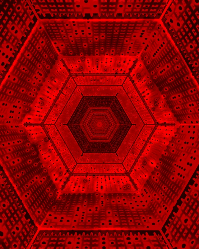 VJLoops Tunnel Néon Hexagone Rouge Économiseur d'écran 4:5 Instagram 60fps