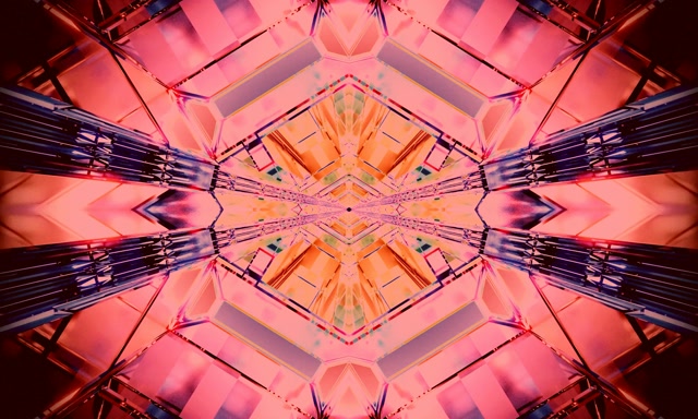 Neon Tunnel Kaleidoscope Burst VJ Loop 5:3 Wide 60fps Screensaver