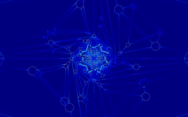 Tunnel Néon Bleu Réseau Économiseur d'Écran 16:10 MacBook 60fps VJ Loop