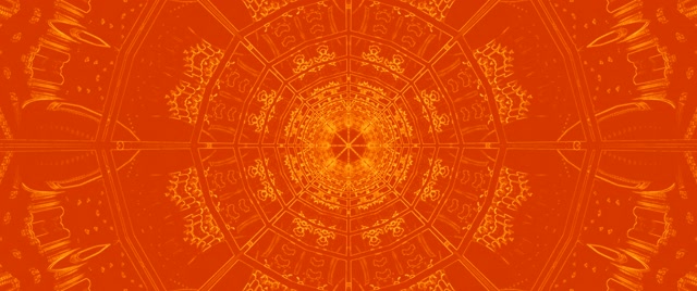 Kaléidoscope Fractal Orange Tunnel Néon VJ Loop 2.39:1 Cinémascope 60fps Économiseur d'Écran