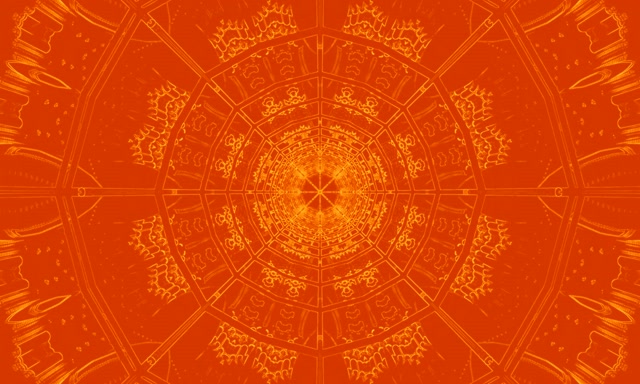 Kaléidoscope Fractal Orange Tunnel Néon VJ Loop 5:3 Large 60fps Économiseur d'Écran