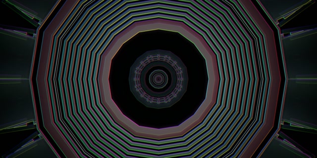 Octagonal Neon Tunnel VJ Loop 2:1 Univisium 60fps Screensaver Motion