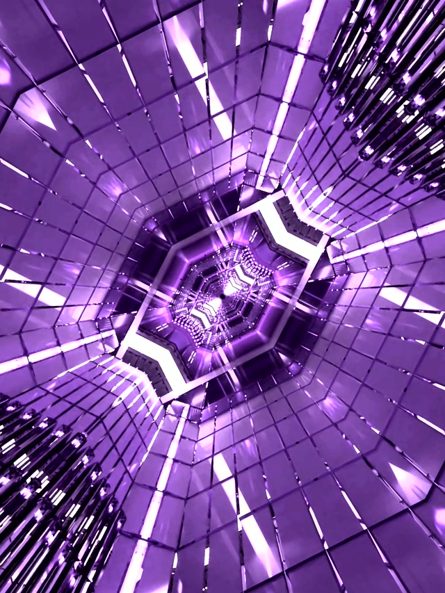 Économiseur d'écran Tunnel Néon Violet VJ Loop 3:4 iPad Portrait 60fps