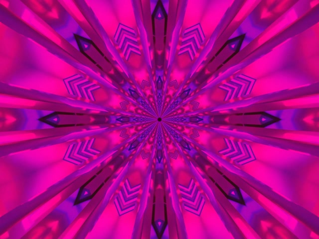 Neon Tunnel Kaleidoscope Star Burst Pink Purple Vj Loop 4:3 Classic 60fps Screensaver